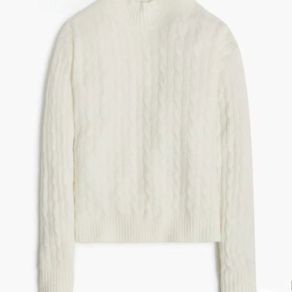 J. Crew Cable Knit Sweater/Ivory NWT - Picture 4 of 4